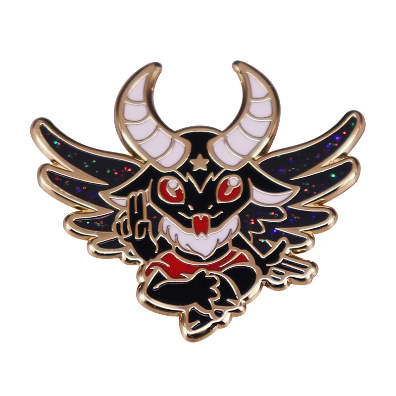 Demon Bat Pin Brošový trblietavý punk odznak