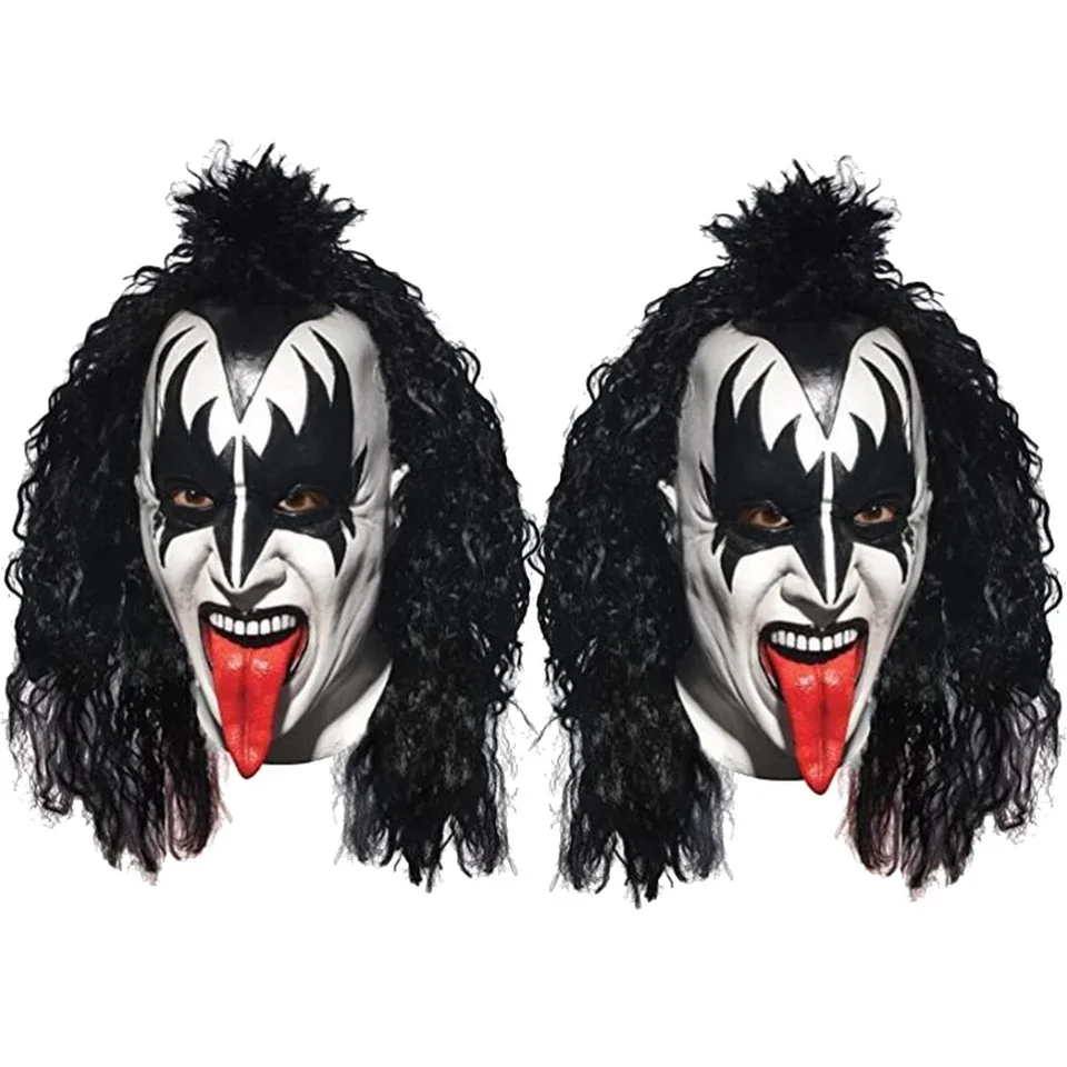 Demon Cos Masks Kiss Gene Simmons prilba latex riascary Deluxe Halloween mascarillas tvár
