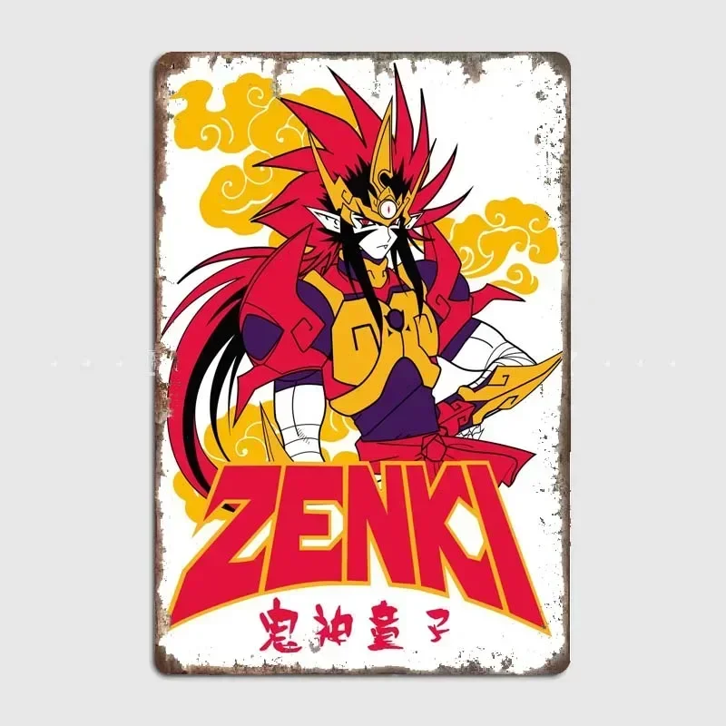 Demon God dieťa Zenki Moderná estetická karikatúra umelecké plagáty na kovovej plechovke, klasická a vysoko kvalitná dekorácia pre fanúšikov anime