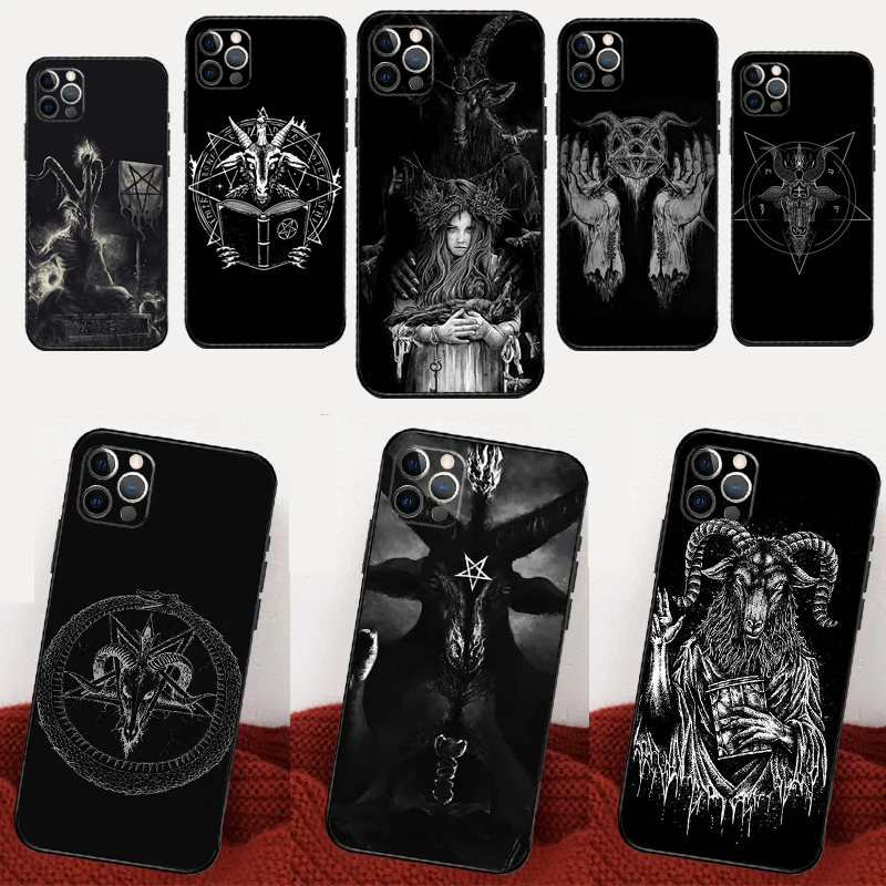 Demon Satan Pentagram Evil King Pase pre iPhone 16 15 14 13 12 11 Pro Max Mini x XS XR 6 Plus zadný kryt