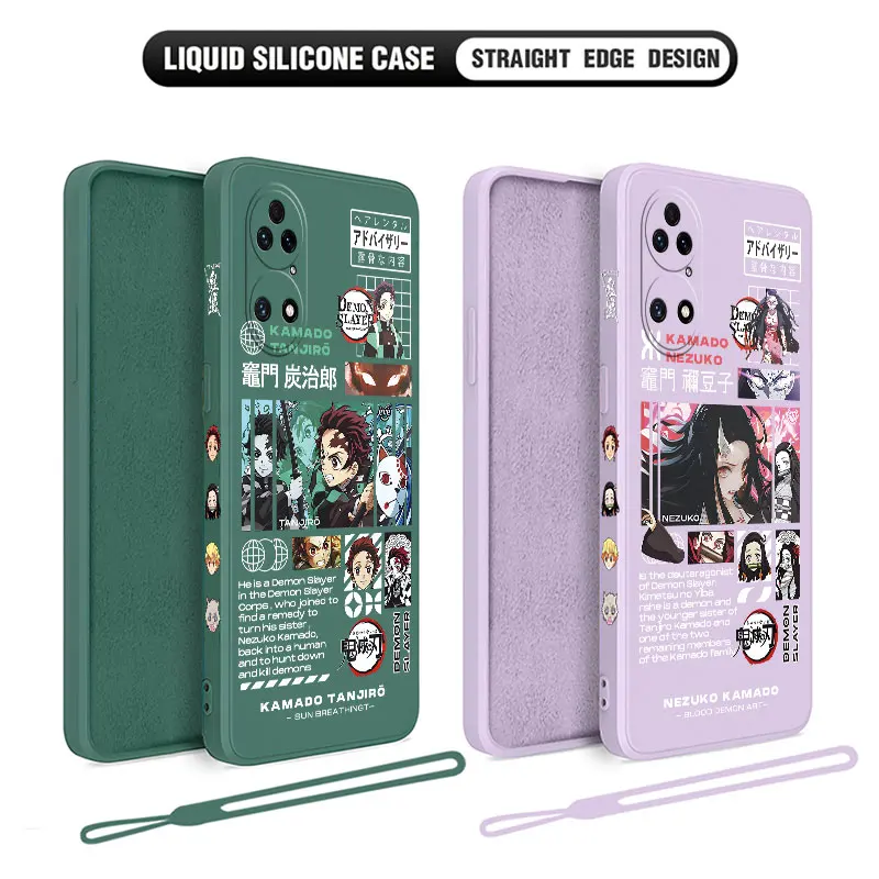 Demon Slayer Anime Telefon Case pre Huawei P50 P50 P30 P20 Nova 10 10SE 9 9SE MATE 40 30 20 PRO LITE P SMART 2021 Y7A