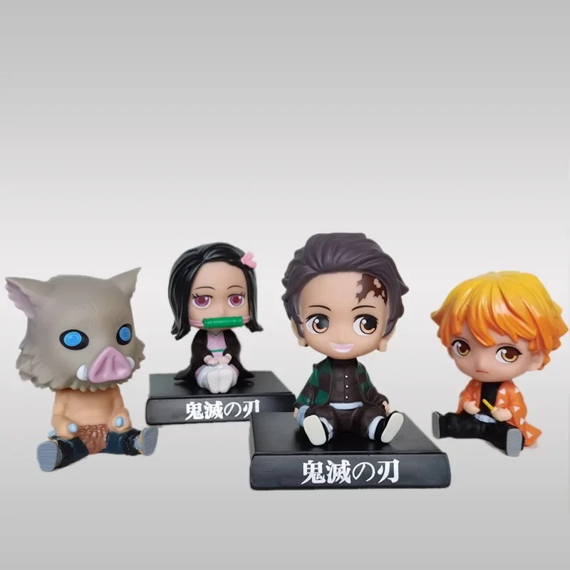 Demon Slayer Bobble-Head Dolls Tanjirou Nezuko Zenitsu Miniatúrne akčné figúrky