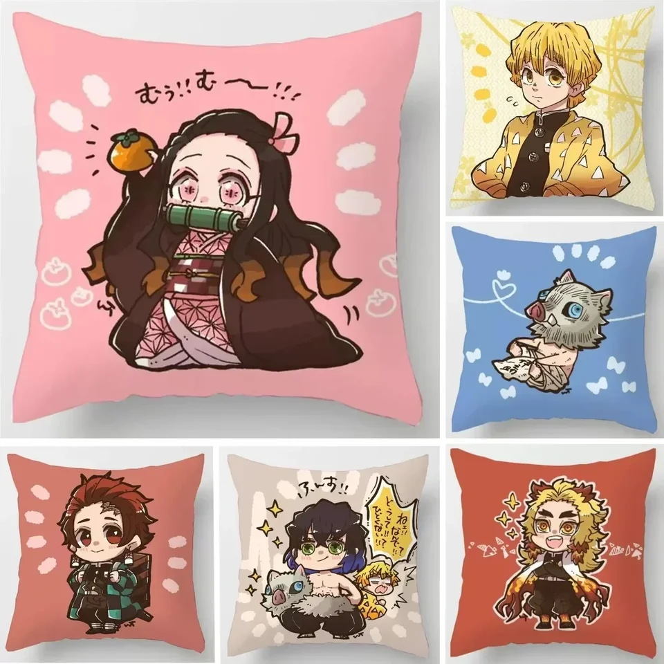 Demon Slayer Kamado Tanjiro Nezuko vankúš Anime Body vankúš Kawaii Loli Girl Auto Safa dakimakura vankúš vankúš na vankúš