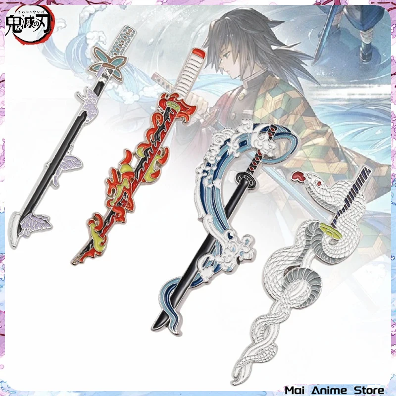 Demon Slayer Katana Smalt Pin Kimetsu no yaiba anime meč odznaky batoh Tanjirou shinobu giyuu brošne