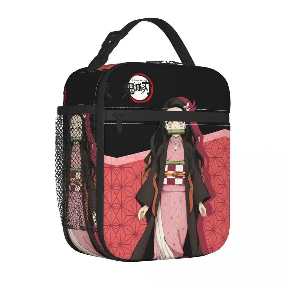 Demon Slayer Nezuko Kamado Izolovaný obedový taška prenosný obed Container Cooller Bag Lunch Box Tote School Picnic Storage Storage Bag Bag