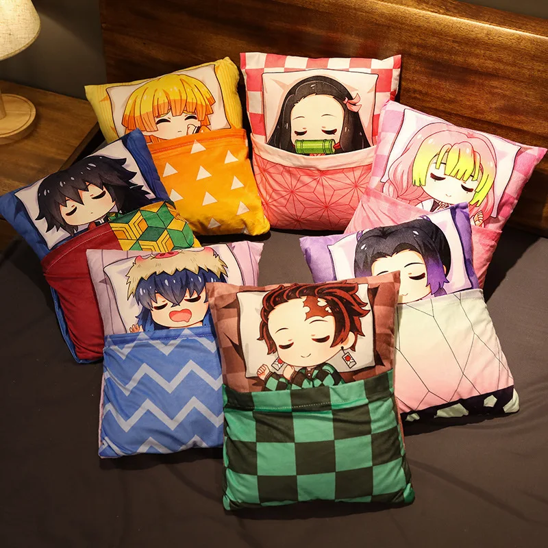 Demon Slayer plyšový plyšový vankúš Kamado Tanjirou Nezuko Anime hodí vankúš Kawaii Doll Kimetsu no Yaiba Dakimakura Body Body Cushion