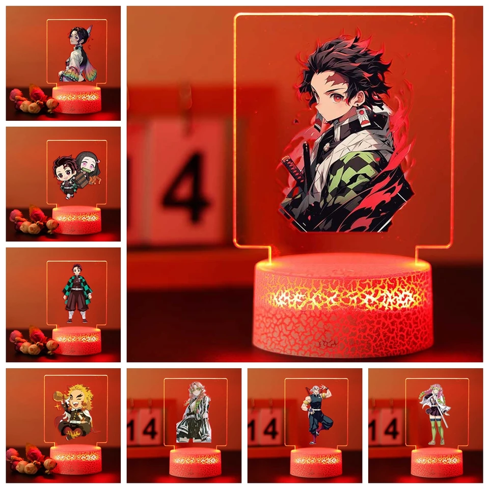 Demon Slayer Tanjiro a Nezuko akrylové nočné lampa pre dekoráciu detskej izby The Boys Girls Darček