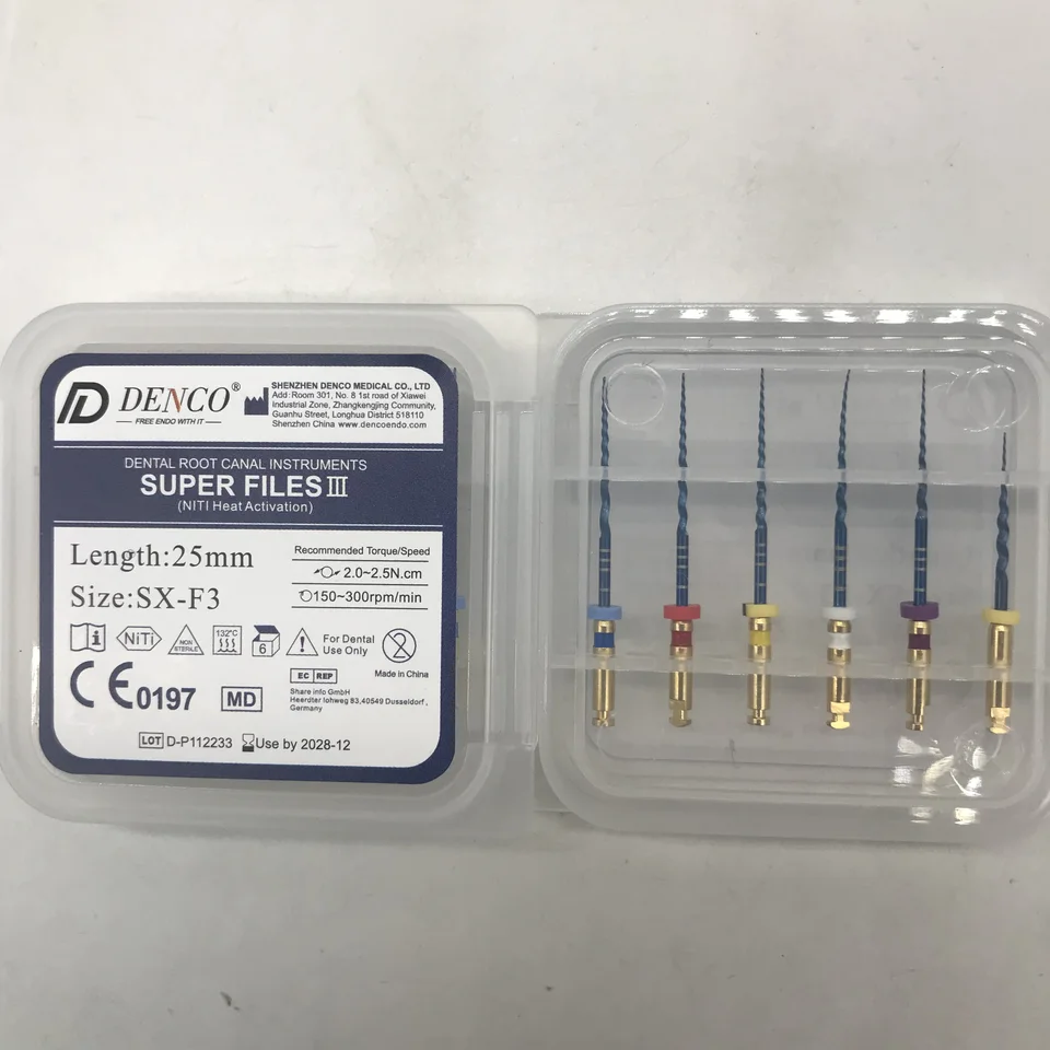 Denco Super Files III Niti Activation Activation Modrá dĺžka 25 mm SX-F3 s 5 políčkami