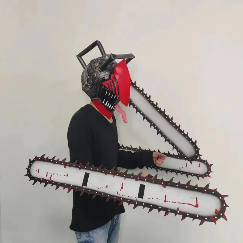 Denji Cosplay píly ruky hlavy pokrývky hlavy Pochita anime Chainsaw Man Denji Cosplay latexová maska ​​Halloween Party Ress pre dospelých