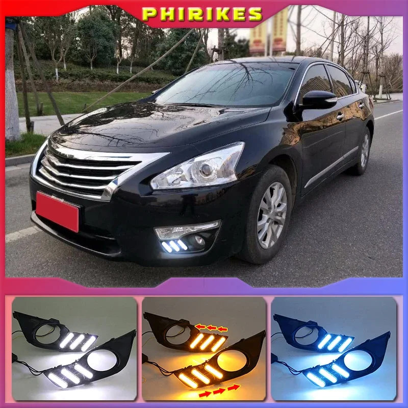 Denné svetlá LED Denné svetlá LED pre Nissan Altima 2013 2014 2015 2015 DRL predný nárazník DRL DRL Driving Turn Signal Light DaylgiHt