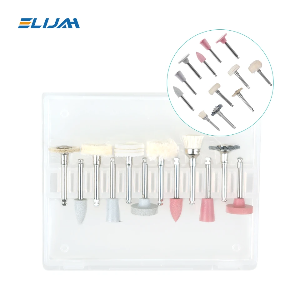 Denspay Dental 12ks/box Composite Leštiaca súprava RA 2,35 mm pre nízku rýchlosť porcelánu porcelánu Prírodné zuby na nechty na nechty