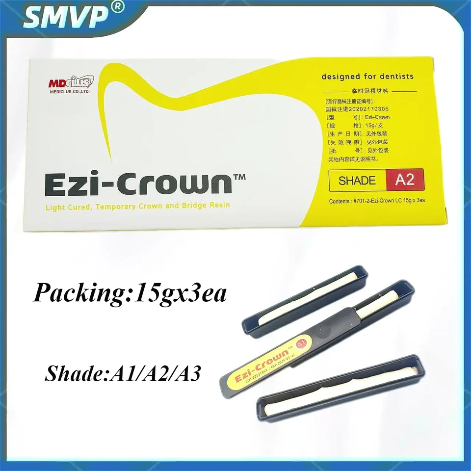 Dental A1/A2/A3/1PC Dočasná korunka a most živice materiál Ezi Crown Light Cure Temp INLAY REZÁVAJÚCE PROBLÉMY