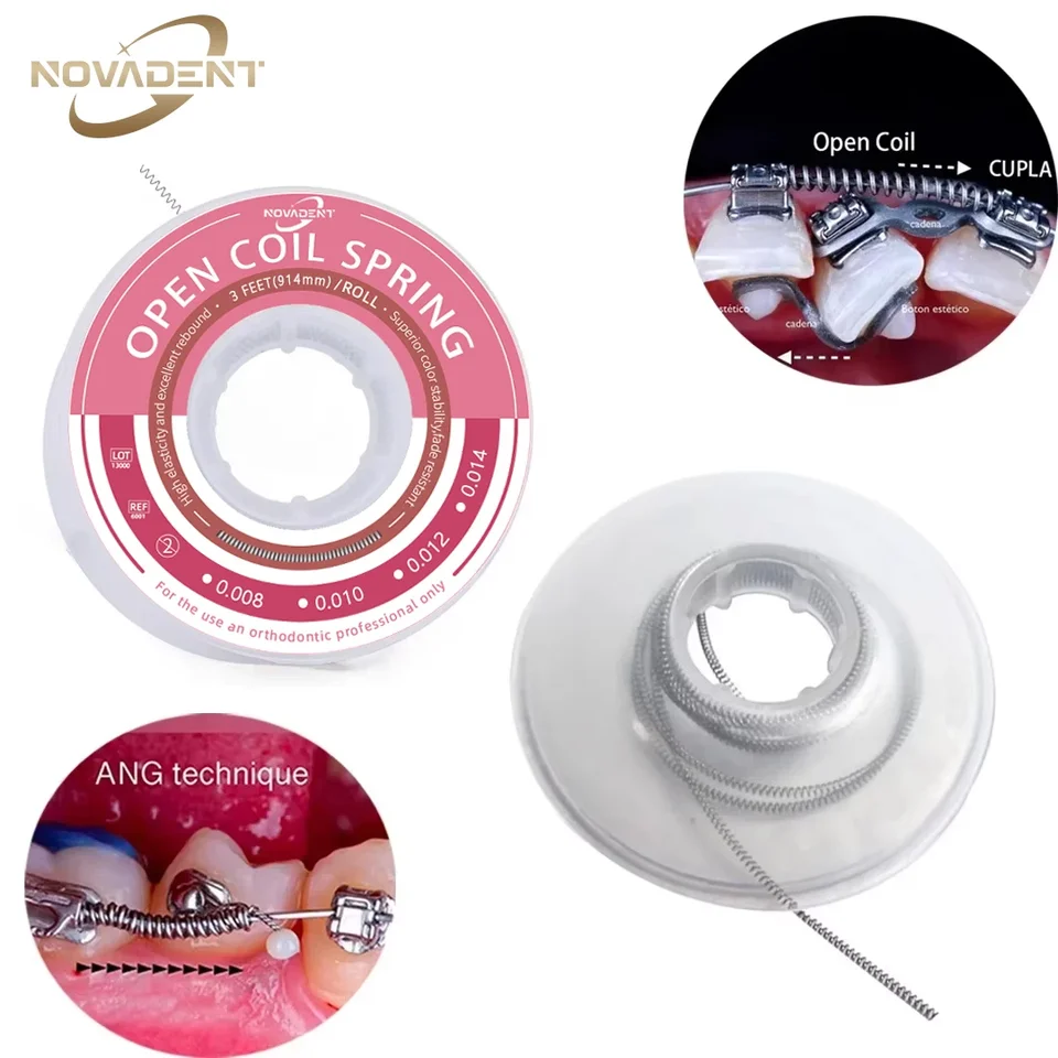 Dentálna ortodontická otvorená cievka pružina 3 stopy (914 mm) pre zubné ortodontické držiaky kolesá oblúky 0,008/0,010/0,012/0,014
