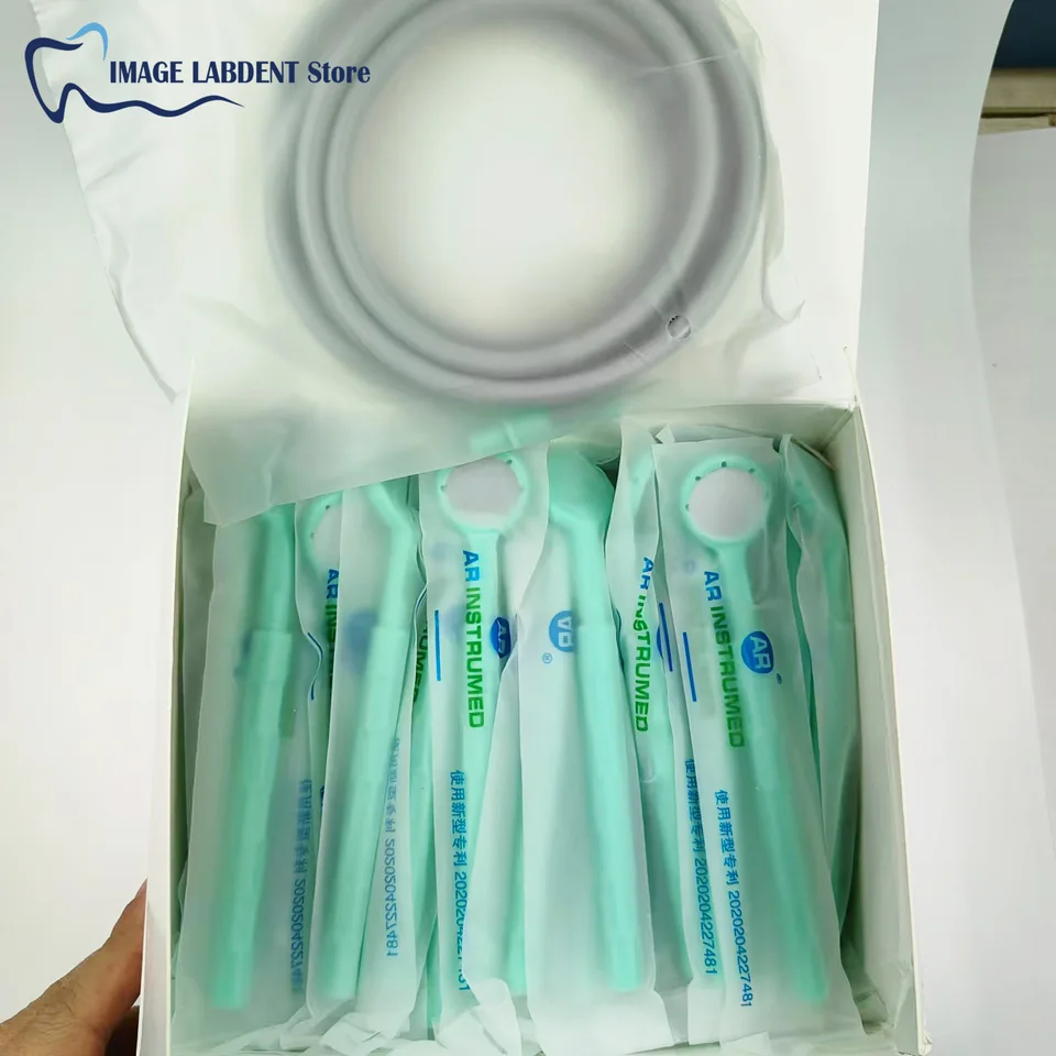 Dentálne sliny sacie nevterilizovateľné kremíkové trubica s 50pc sterilizovateľným ústam anti-fogové zrkadlo zodpovedajúce zubný prevodník zubného nástroja