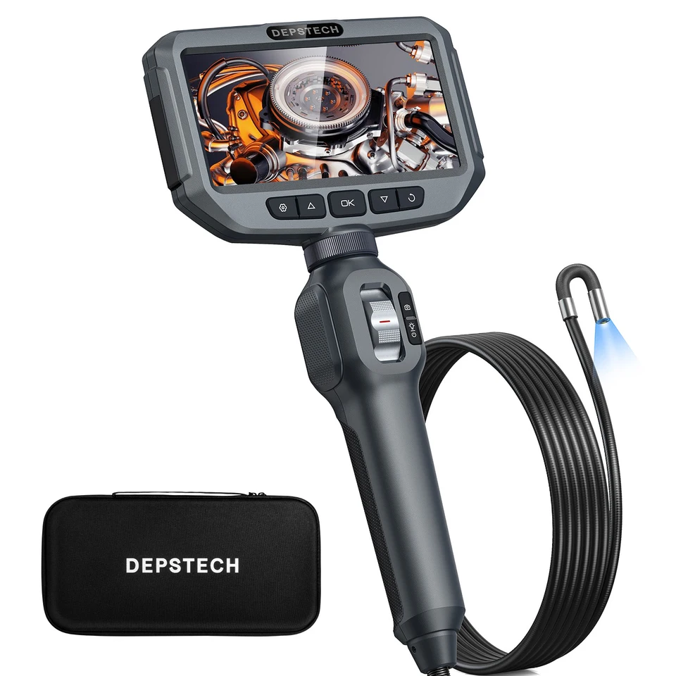 Depstech DS630 Endoscope Camera 100W IPS obrazovky Borescope Fotoaparát s 1,5 m tvrdým káblom pre kontrolu kanalizácie automobilov