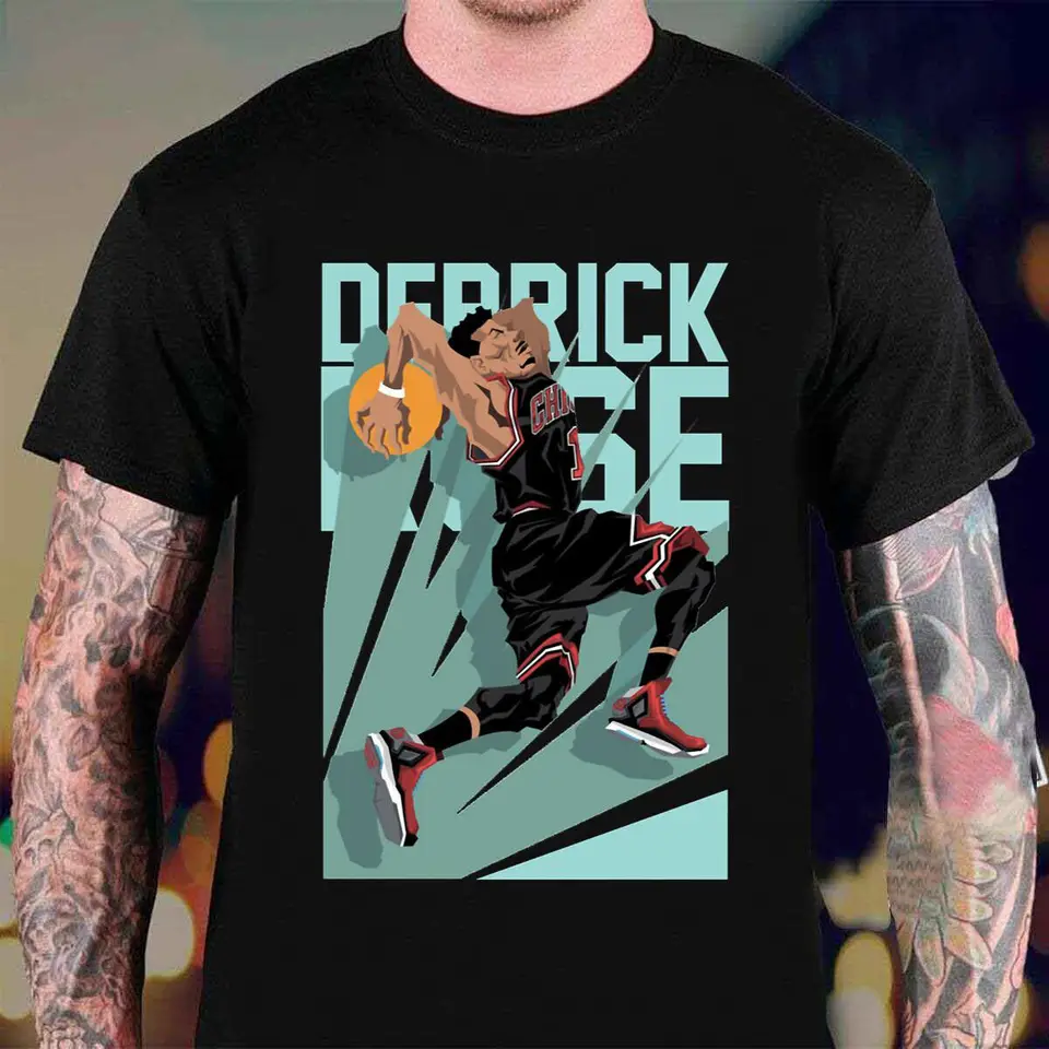 Derrick Rose Men tričko čierne všetky veľkosti S až 5xl JJ4301