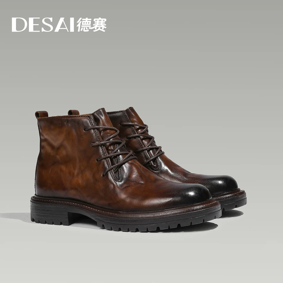 Desai [vlny vintage kožené topánky] Jeseň a zima