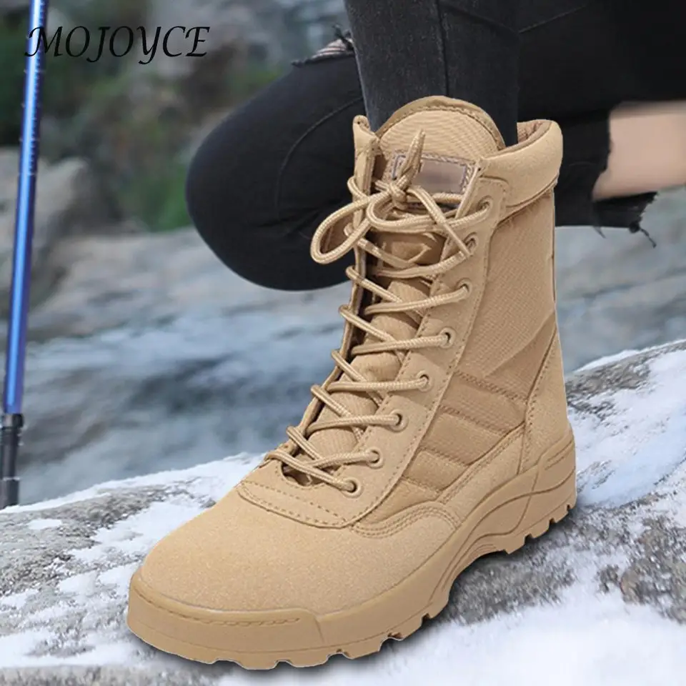 Desert Combat Boots Lace Up Outdoor Turné topánky Priedušné horolezecké topánky Vysoké ľahké nekĺzanie pre mužov
