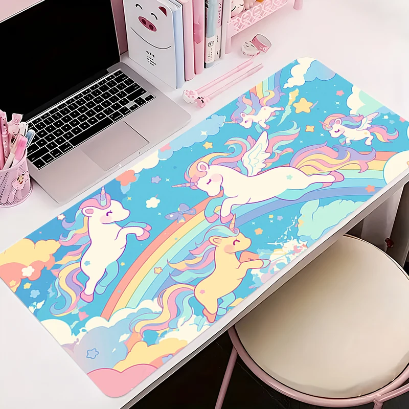 Deskmat Mouse Pad UniCorn 900x400 XXL Cartoon MousePad Laptop Desk Destor Dortend Mouse Pad Pad PC Klávesnica Mat