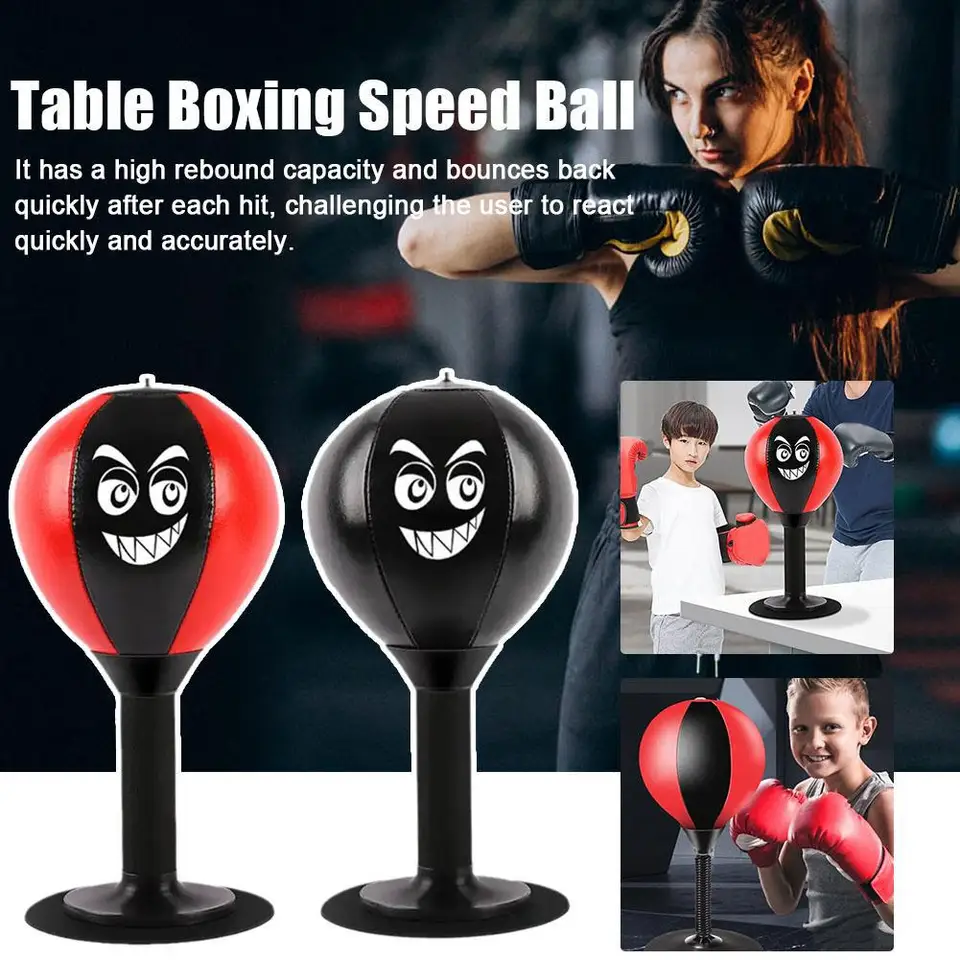 Desktop Punching Bag Table Boxing Speed ​​Gall s nasávaním guľôčkového vybavenia šálka reliéf Stres Sports Pu Cvičenie Boxing nafat T6J8