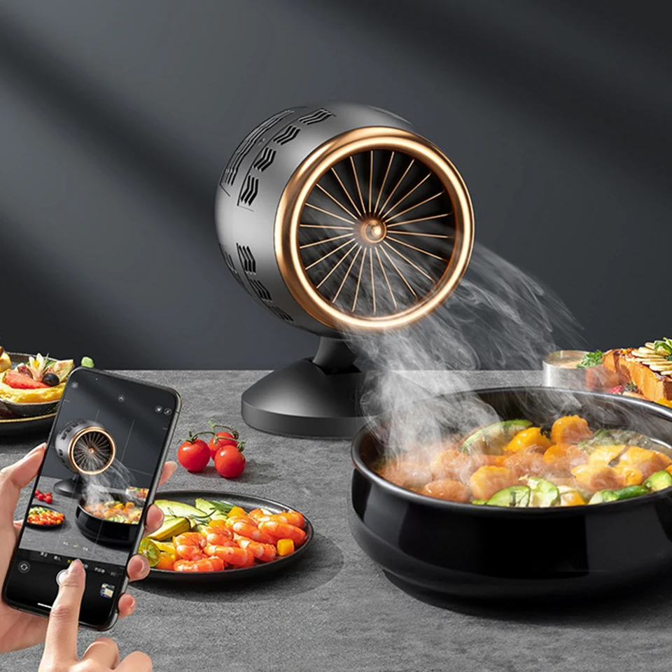 Desktop Range Hood s nízkym hlukom prenosný rozsah výšky Uhli Uhli extraktor pre vnútorný bbq horúci hrniec