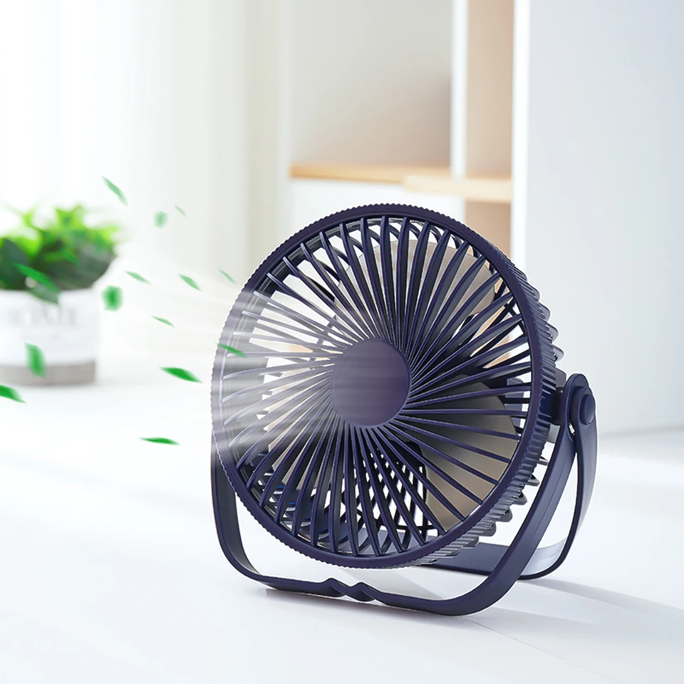Desktop USB ventilátor Vzduchový chladič Rotácia nastaviteľný uhol pre kanceláriu letný prenosný ventilátor USB Domácnosť