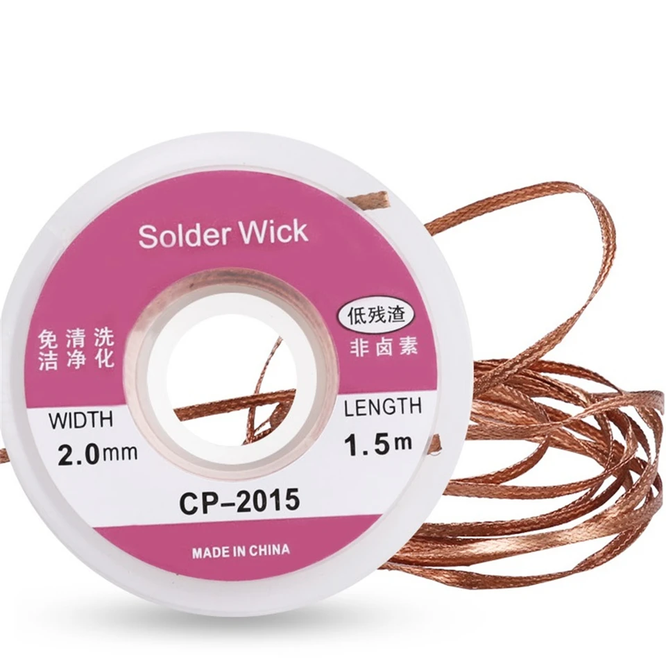 Desoldering Braid páska medená spájka drôt spájkovací knôt Klemový spájkovač odstránenie Braid Welding Wire Opravy nástroja 2,0 mm nový