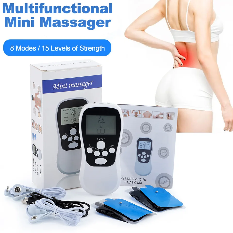 Dess Eletric Professional svaly stimulátora Fyzioterapia 8 režimov EMS jednotkový stroj na elektrostiulátor pulzu Massager vankúšiky