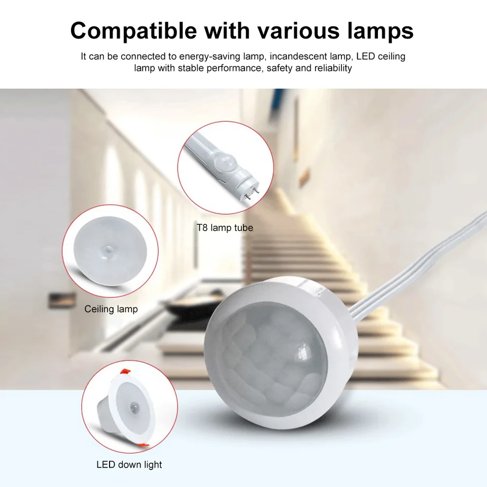 Detektor detektora snímača LED PIR Smart Switch DC4-12V 1MA LED PIR PIR Infračervený detekcia pohybu Automatický spínač svetlo snímača 4-7m