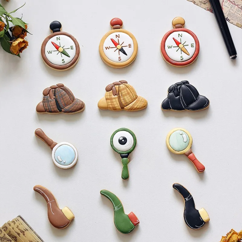Detektívna séria sušienky Fondant Cookie Cutter Cartoon Movie Téma narodeninová oslava Holmes Dezert Cake Decor Detry