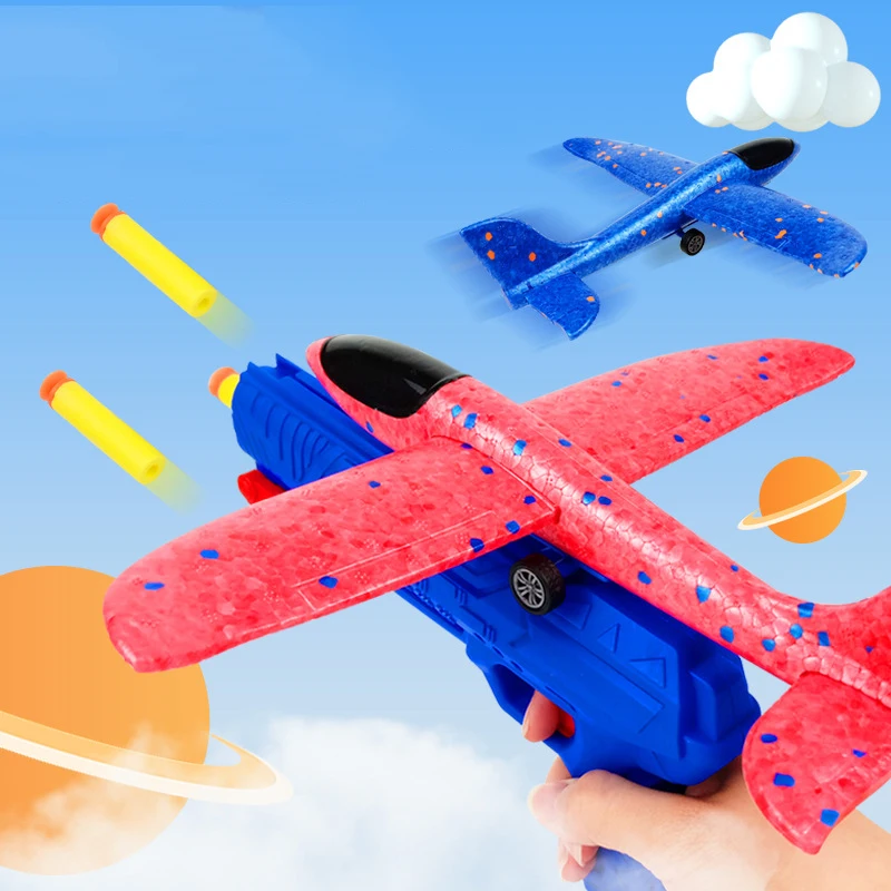 Deti 24 cm penové lietadlo Labeling Outdoor Hray for Boys Sport Catapult Game Girl Dievčatá narodeniny vianočné darčeky