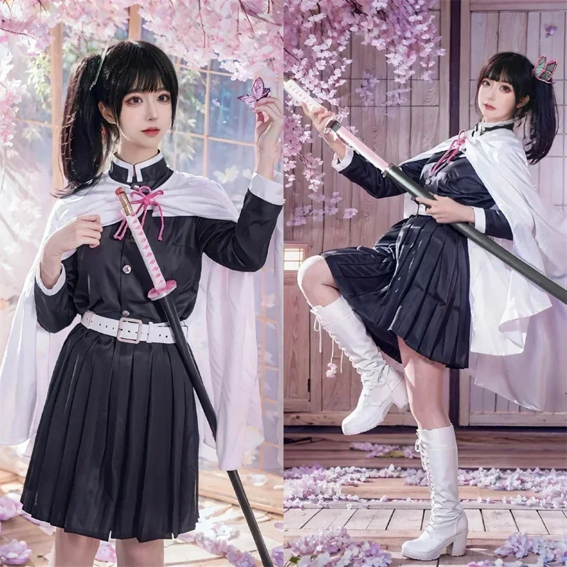 Deti anime démon Slayer Kimetsu no yaiba žena kimono outfit tsuyuri kanao cosplay kostým kostým motýľa hlavy čela hlavy