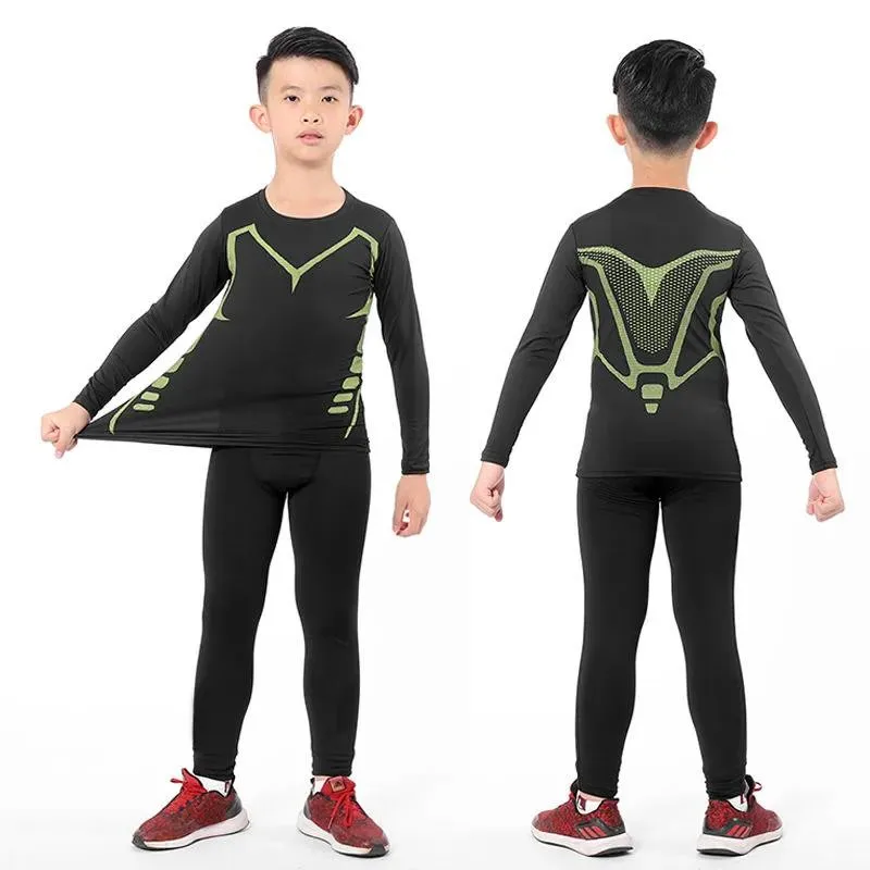 Deti bežecké detské dievčatá dievča Men ženy fitness basketbal futbalové športové turistické lyžovanie tepelného spodného prádla Tracksuit 06
