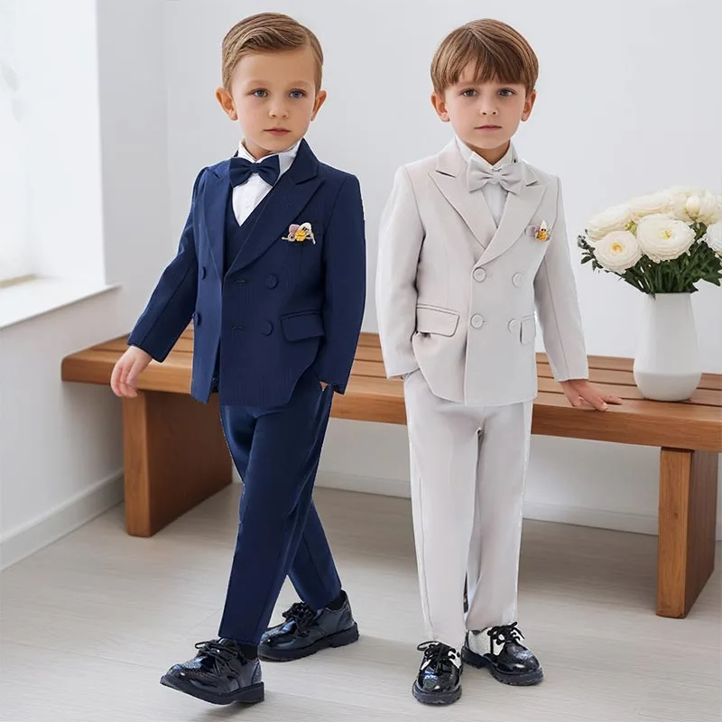 DETI Blazers Set 2025 Spring Boys Suits for Weddings Khaki Toddler Class Photography