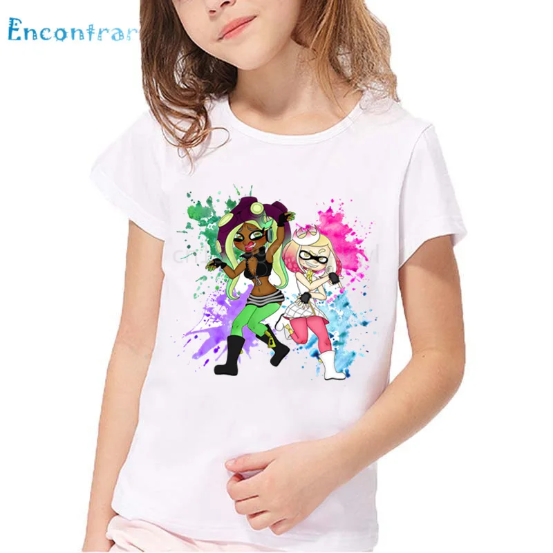 Deti Cartoon Splatoon Inkling Print Funny tričko Detské letné krátke rukávy Topy dievčatko a chlapci roztomilé oblečenie