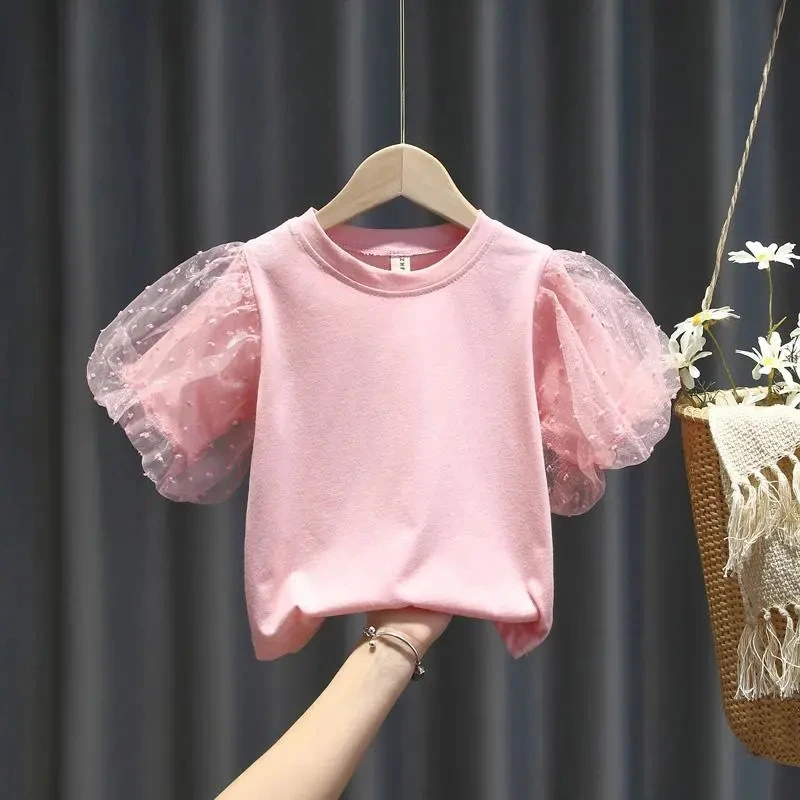 Deti dievčatko letné detské bavlnené biele oblátky rukávy Tops Toddler Tees Detské oblečenie karikatúry tričká s krátkym rukávom Príležitostné