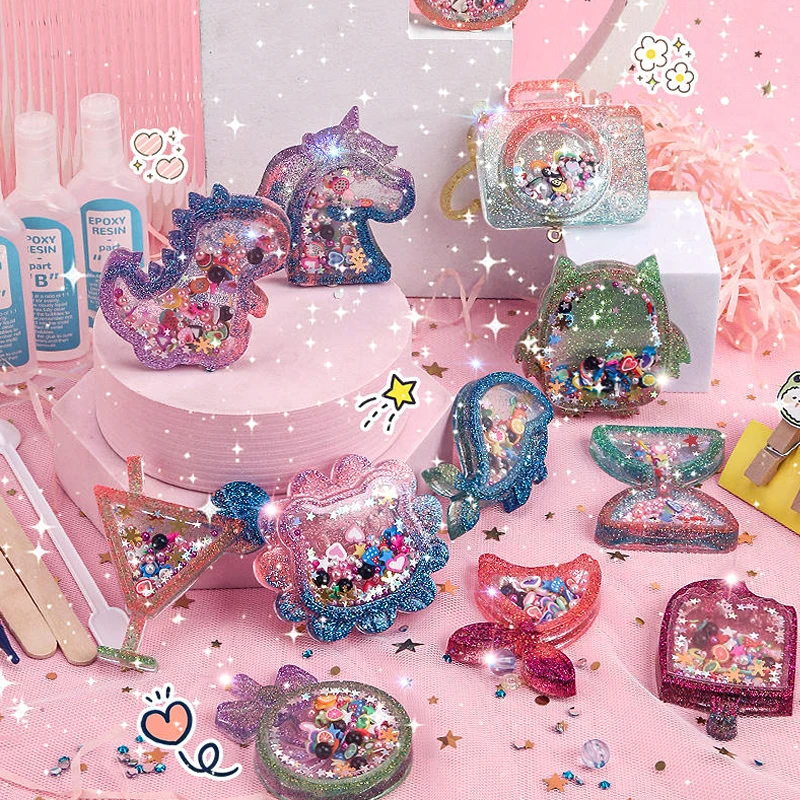 Deti DIY Crystal Glue Key Chain Art Craft Set pre dievčatá darček k narodeninám