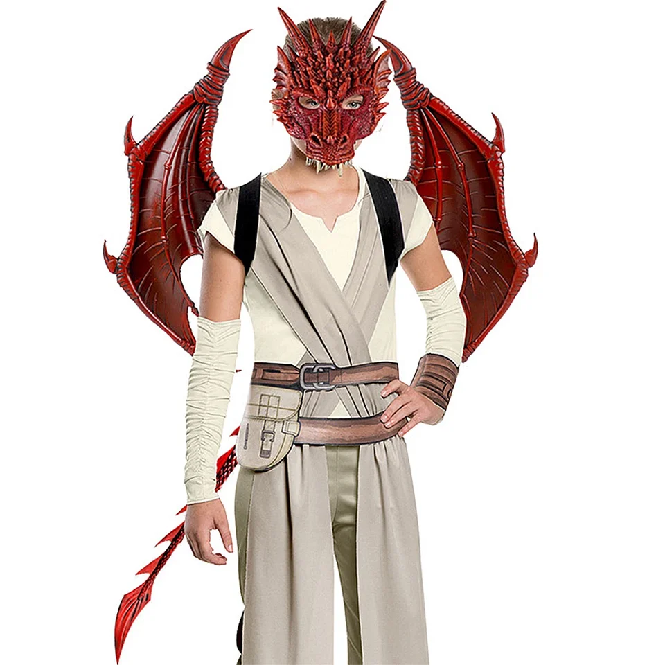 Deti Dragon kostýmy Maska krídla chvost zvieracie cosplay pre dospelých maškaráda karnevalové kostýmy rekvizity halloween vianočné párty mardi gras dekor