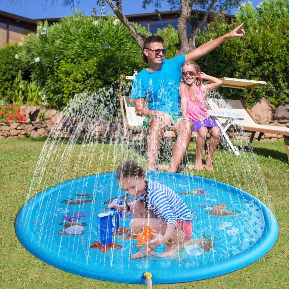 Deti hrajú sprejovú rohož 100/170 cm pláž nafukovací vodný postrekovač podložka Outdoor Game Toy Lawn Plavecký bazén Mat pre deti hračky