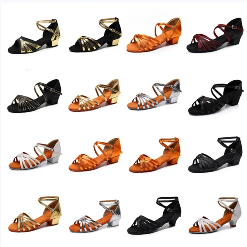 Deti latinské tanečné topánky pre dievčatá biele profesionálne detské tanečné topánky Zapatos de Mujer Tacon Medio Elegantes hanfu topánky