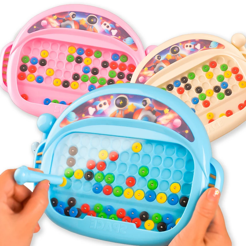 Deti magnetické korálky Doodle Board Drawing Hračky Puzzle Pen Control Focus Training Creative Thinking Game Montessori Education Hračky
