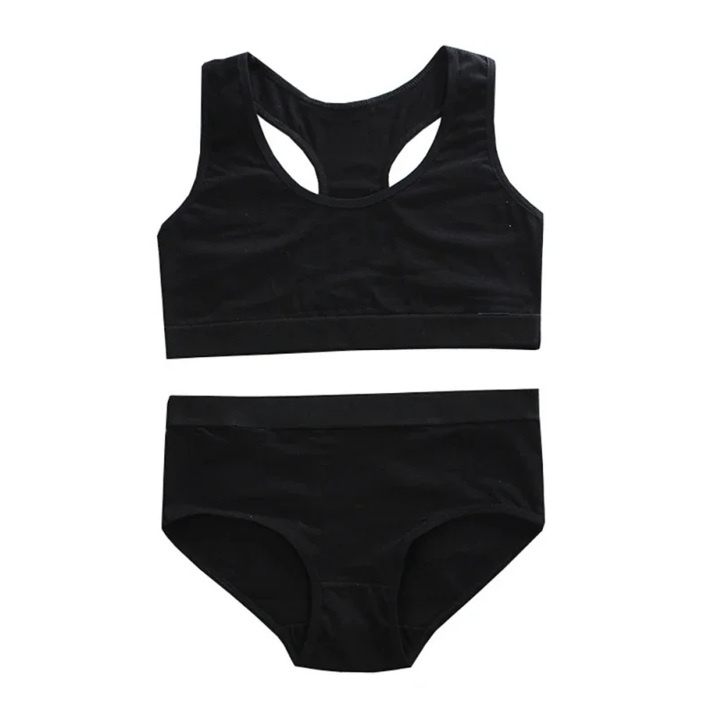 DETI MÁLNA FARBA BRA SET SET ŠTUDENTSKÁ Priedušná vata CAMISOLE Vesta a nohavičky s dvoma dielmi Dievčatá Vývojová doba