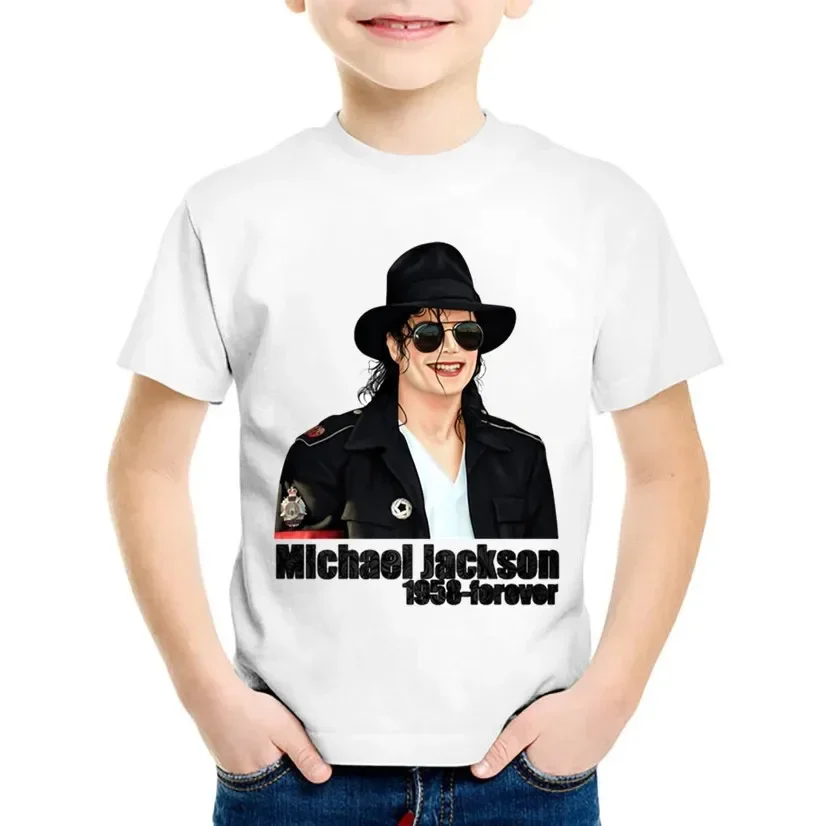 DETI móda Michael Jackson rock n roll t košele detské letné topy chlapci/dievčatá ležérne oblečenie tričko s krátkym rukávom