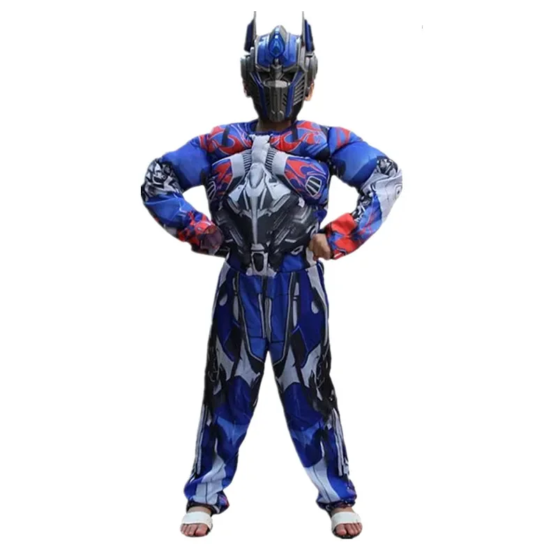 Deti Optimus Prime Kostým superhrdinové transformátory kombinézy Suck Suit Halloween Role Play svalové kostýmy chlapci chlapci anime maska ​​darček AA