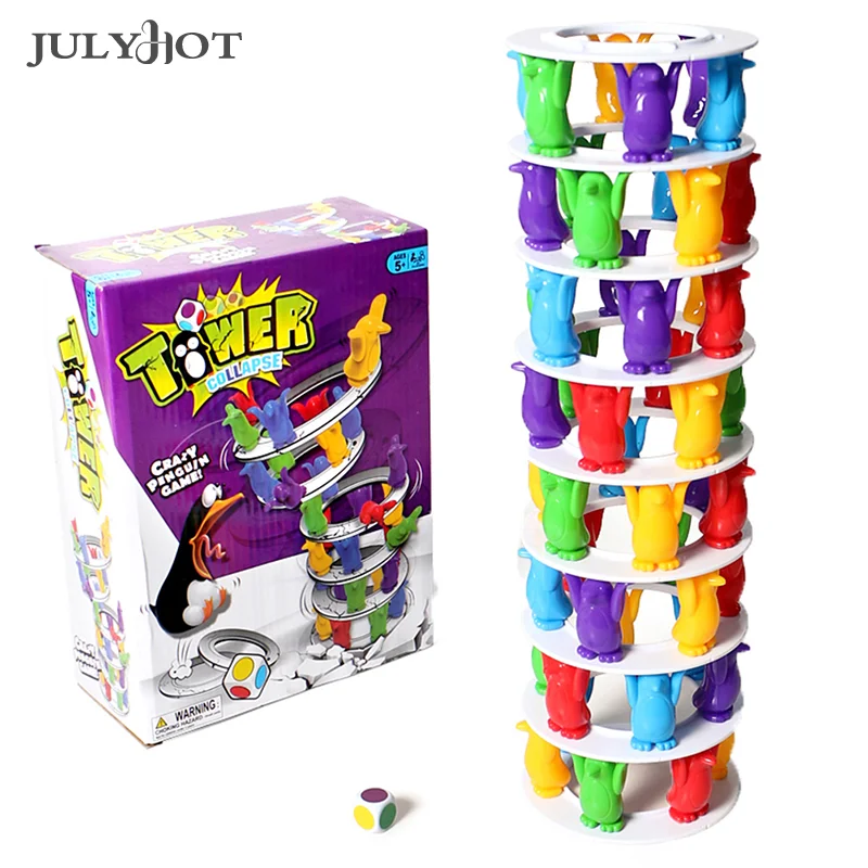Deti Penguin Tower Collapse Balance Game Toy Party Family Funny Board Hra hračky Crazy Penguin Crash Tower Tower Toy Darček