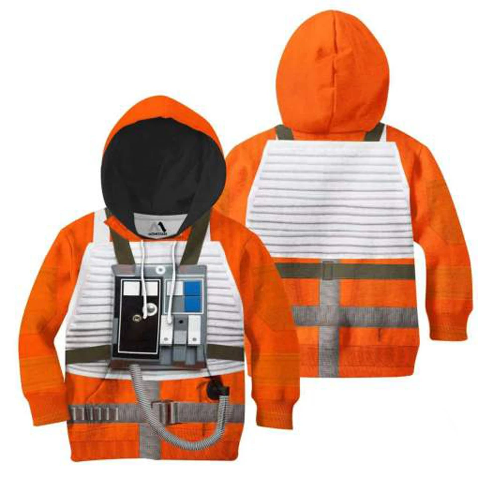 Deti set xwing pilot 3D po celom tlačených mikinách zips pullover detská karikatúra Anime mikina Track/rodinné tričko