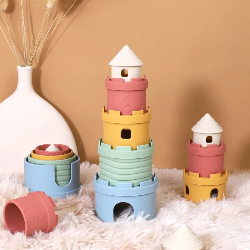 DETI Silikón Building Block Set Multicolor Castle FROG SKRUTIE VZDELÁVANIE Hračky pre domácich majstrov