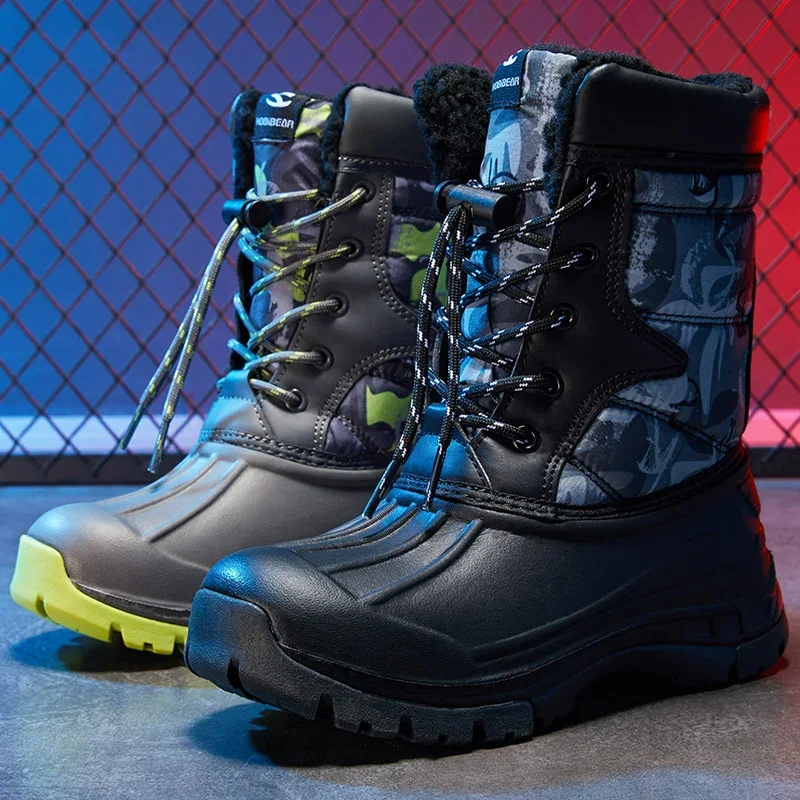 Deti snehové topánky Lady Women Non-Slip Outdoor vodotesné topánky Dievčatá chlapci zimné teplé kožušiny topánky topánky pre deti