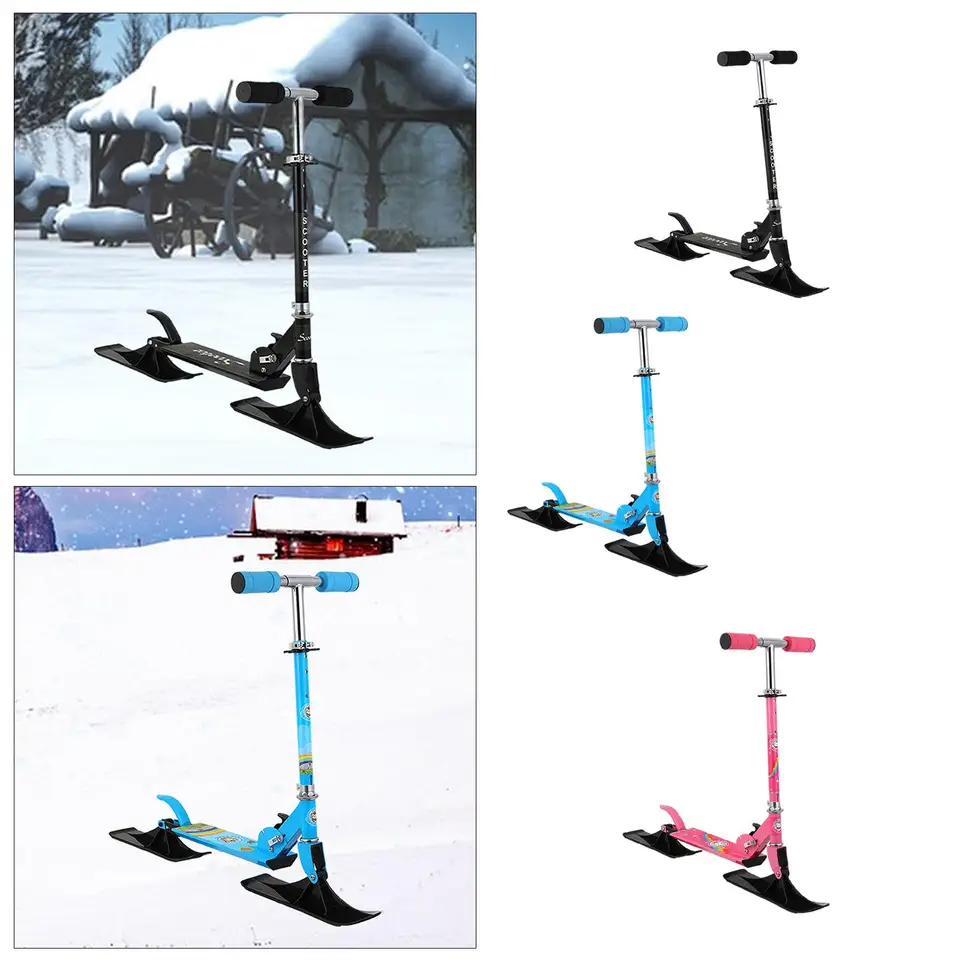 Deti Snow Scooter s 2 kolesami prenosné prenosné lyžiarske korčule sane sánk