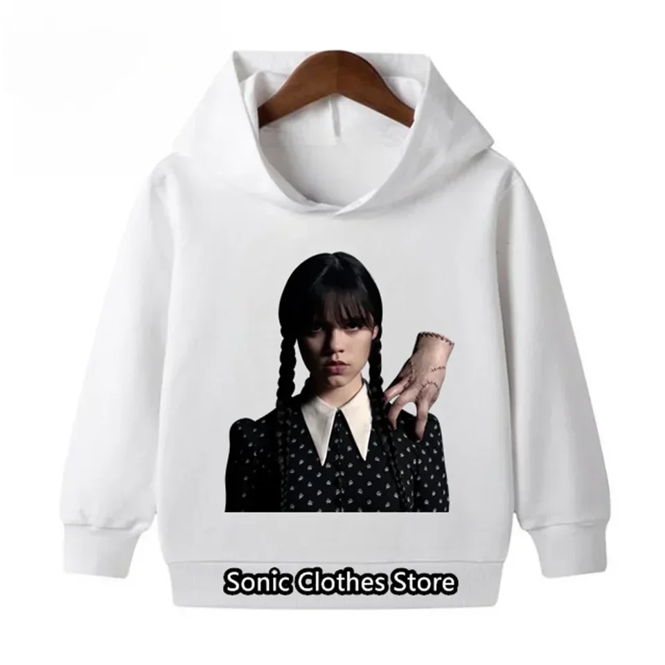 Deti v stredu addams rodinné oblečenie Deti bavlna tlačené mikiny s dlhým rukávom Jeseň batoľa